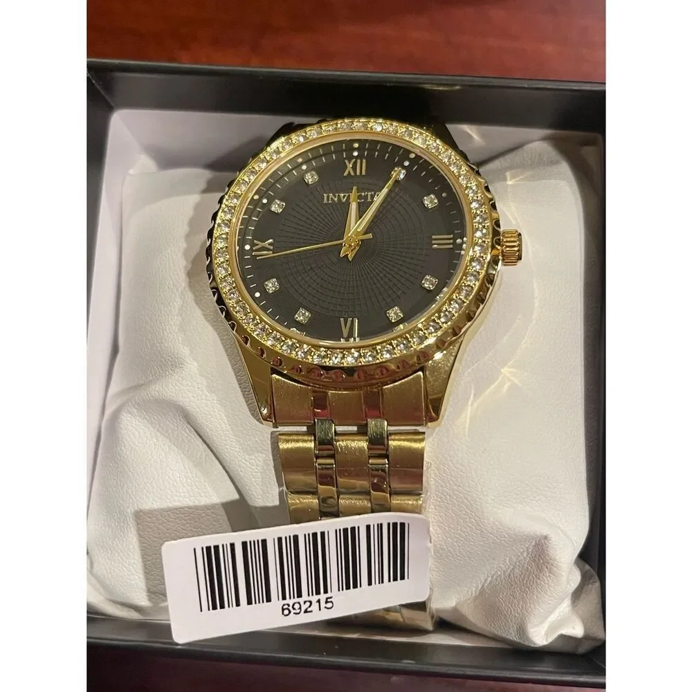 Invicta Men’s Specialty Watch - Gold & Black Crystal Accent Bracelet Watch 69215